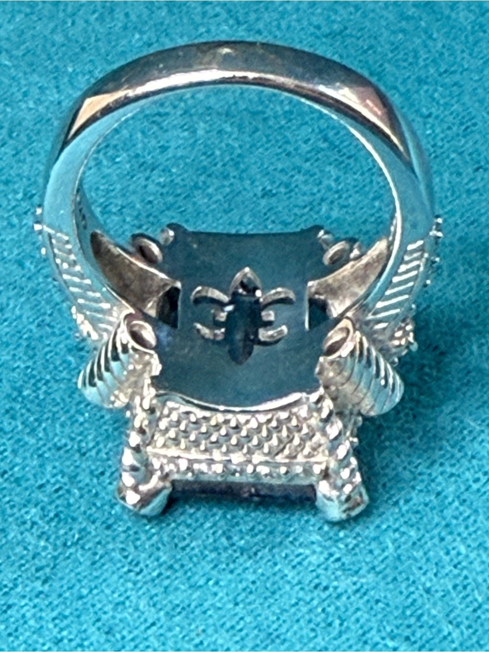 Judith Ripka Sterling Silver Blue Topaz & CZ Ring - Picture 11 of 13